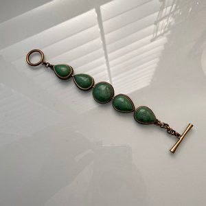 Lucky Brand | Metal Bracelet w/ Green Stones